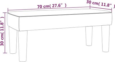 vidaXL Lavica Light Grey 70x30x30 cm Látka