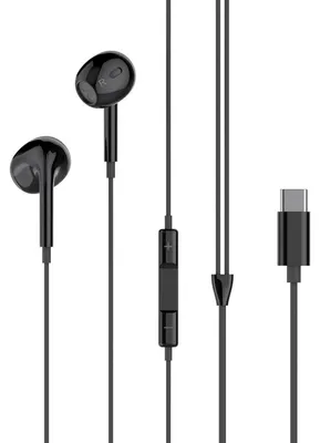 Obrázek produktu pro Kabelová sluchátka do uší XO 1,2 m v černé barvě s připojením USB-C