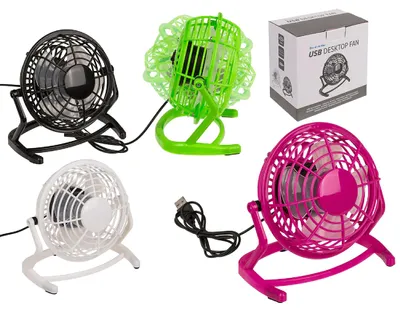 Produktbild von Tisch-Ventilator mit USB-Kabel 15x14.5cm | 4-farbig sortiert