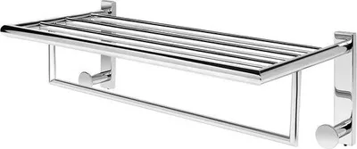 Zdjęcie produktu dla Wieszak ścienny na ręczniki 50 cm, stal nierdzewna, srebrny, 2 haczyki