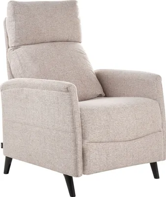 Zdjęcie produktu dla BELIANI Rozkładany fotel telewizyjny beżowy tapicerowany rozkładane oparcie i podnóżek retro design