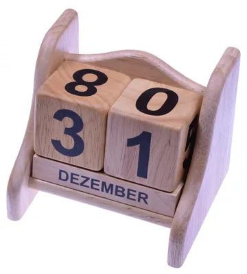 Produktbild von Ewiger Kalender aus Holz- Dekorativer Dauerkalender - Datumsanzeige