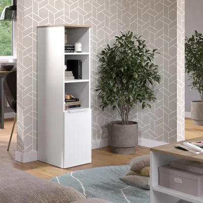 Produktbild von Universalschrank Vicco Wido Weiß/Sonoma 30.2 x 120 cm mit einer Tür, Model 57434