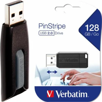 Zdjęcie produktu dla Verbatim V3, 64 GB, USB Typu-A, 3.2 Gen 1 (3.1 Gen 1), Bez zatyczki, Czarny, Szary