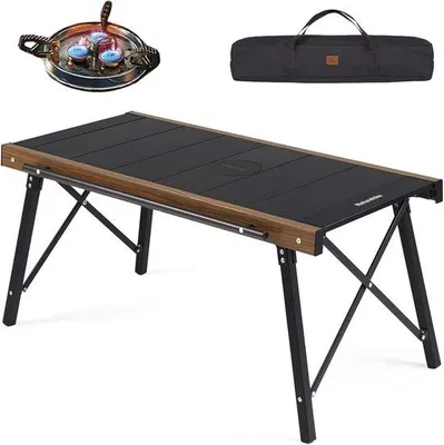 Produktbild von Klappbare Campingtafel - Tragbar und Multifunktional - 86x43x42cm - Schwarz