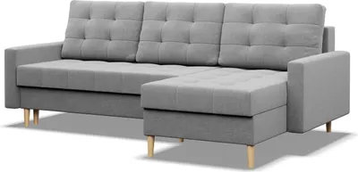 Produktbild von Ecksofa mit Schlaffunktion, Schlafcouch Ausziehbar ELMA, Schlaffläche 200x140cm,  Grau