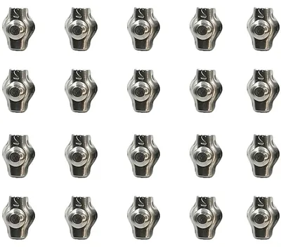 Productafbeelding van Staalkabelklemmen - Draadkabelklem M2 - Bevestigen van Staalkabel - Dubbel Manchet Ontwerp - M2 - Zilver