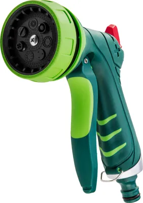 Produktbild von VERTO Gartenbrause 7-Funktionen, Handbrause - Multi Gartenspritze mit Ergonomischer Griff, Grün Wasserspritze für Garten, Regulierung der Wasserstrahlstärke