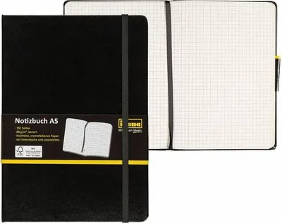Produktbild von Idena 209292 - Notizbuch DIN A4, 192 Seiten, 80 g/m², liniert, schwarz