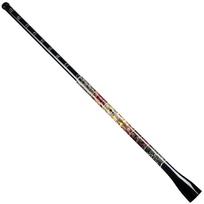 Didgeridoo aus Glasfaser, 36"-62", schwarz, handbemalt