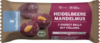 Immagine prodotto di Palline energetiche con ripieno - burro di mandorle e mirtilli 40g