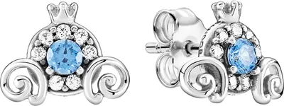 Produktbild von Pandora Disney Ohrstecker 299193C01 Cinderella Pumpkin Coach Silber 925 light blue cubic zirconia