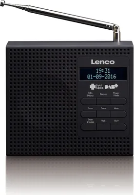 Produktbild von Lenco PDR-020BK - Tragbares Radio DAB+ FM-Radio mit Weckfunktion - Schwarz