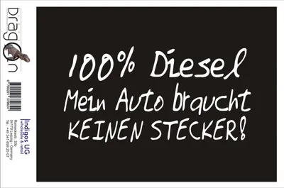 Produktbild von Aufkleber / Autoaufkleber - JDM / Die cut / Auto / OEM - 100% diesel - 210x100mm pink - Heckscheibe / Heckscheibenaufkleber