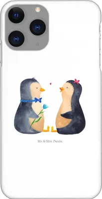 Produktbild von Mr. & Mrs. Panda Iphone 11 Pro Handyhülle Pinguin Pärchen - Weiß - Geschenk, Premium Kunststoff, Liebe, Handy Case, Hochzeit, Jahrestag, Verknallt, Hochzeitsgeschenk