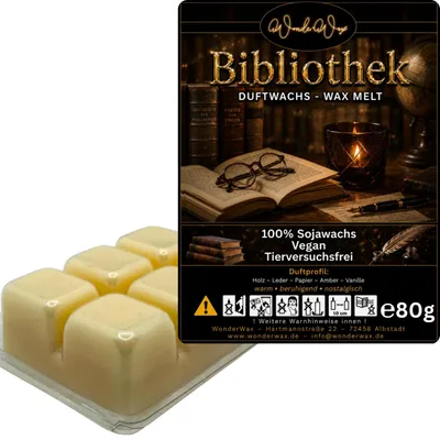 Produktbild von WonderWax Duftwachs Wax Melts für Duftlampe, 6 Würfel Duftmelt Wachsmelt Sojawachs Duftwachs Würfel für Raumdüfte, Wachs Duftöl Winter Indoor Schmelzen für Aromalampe Bibliothek