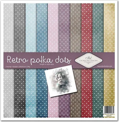 Produktbild von ITD COLLECTION Setz 11Stk 30x30cm Scrapbooking Papier - Retro Polka