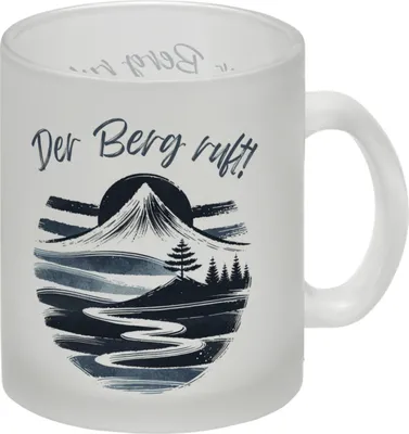 Produktbild von Berg und Wald Wanderer Glas Tasse mit Spruch Der Berg ruft
