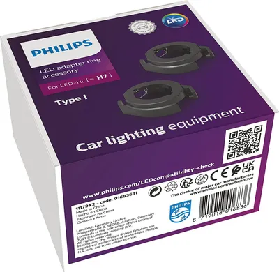 Produktbild von Philips LED Adapter rings 11179X2 Typ I Adapterringe, Adapter, Schwarz, H7-LED, LED, 63 mm, 97 mm
