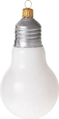 Produktbild von Christbaumschmuck Glas Glühbirne 9cm weiß