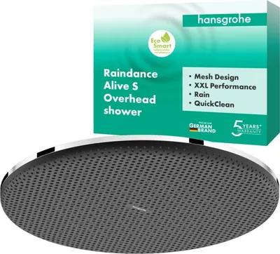 Obrázek produktu pro hansgrohe Raindance Alive S sprchová hlavice 24521000 úspora vody, 1 typ proudu, 300 mm, EcoSmart, chrom