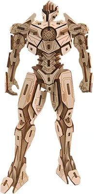 Productafbeelding van 3D houten robotpuzzel, mechanisch, bouwdoos, 25 x 11 cm, geschikt voor volwassenen en jongeren
