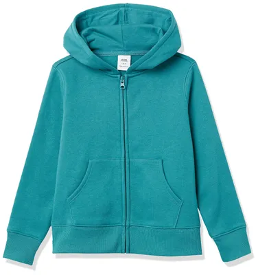 Immagine prodotto di A. Felpa con cappuccio e zip in pile da donna, verde-blu, taglia 5 anni