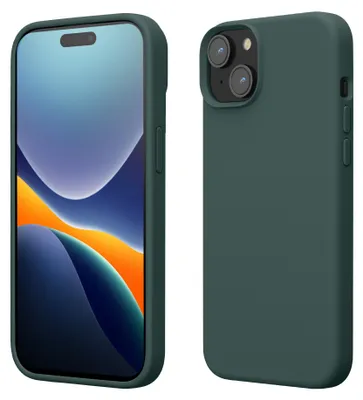 Produktbild von kwmobile Handyhülle für iPhone 15 Hülle, für iPhone 15 Case - Hülle Silikon - kabelloses Laden - Blaugrün