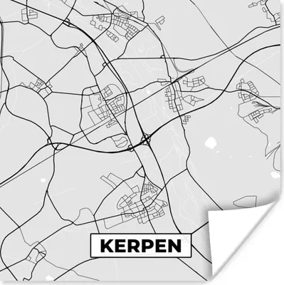 Produktbild von MuchoWow® Poster Kerpen - Karte - Stadtplan - Deutschland - Karte 100x100 cm - Babyzimmer