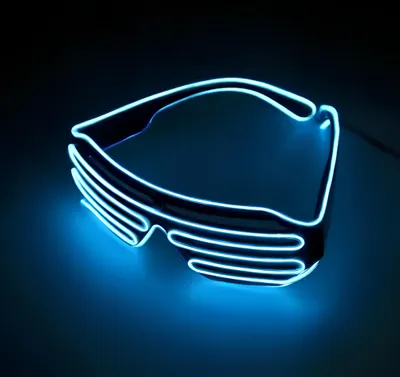 Obrázek produktu pro LED svítící brýle na party modré neonové brýle s LED podsvícením pro zábavu, koncerty a večery