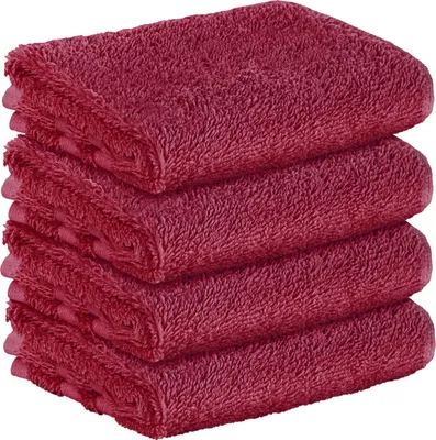 Obrázek produktu pro StickandShine, sada 4 ks prémiových froté ručníků pro hosty, 30 x 50 cm, v barvě bordó, gramáž 500 g/m², 100 % bavlna