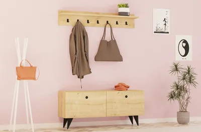 Immagine prodotto di Skye Decor, Rupa- Rupa PUQ, color rovere, appendiabiti, 48,5x113x35 cm, pannello truciolare rivestito al 100% in melamina