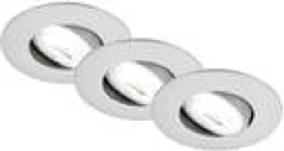 Produktbild von Briloner Kulana A 3er Set  LED Einbaustrahler 230V, , 50.000h Licht, Schwenkbar, Flach, Chrom-Matt, 9 x 2,4 cm