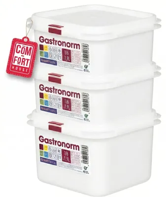Imagen del producto de Tupper Hermético Cuadrado 1,9 L Pack 3 COM-FORT HOUSE