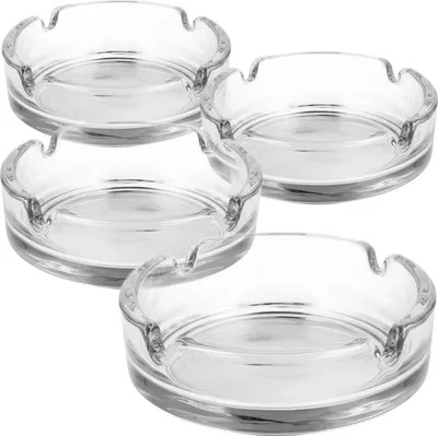 Produktbild von com-four® 4x Aschenbecher aus Glas - Abascher für Haushalt und Gastronomie - Glasaschenbecher für Zigaretten - Rauchwarensammler aus 5 mm dickem Glas - Tischaschenbecher