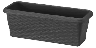 Immagine prodotto di Fioriera Rettangolare 'Paglia' Cm 40X20X17,5 Lt.7,5 - Antracite