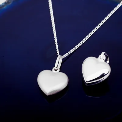 Produktbild von Herz Kette Silber 925: Herz Schmuck für Mädchen & Damen Anhänger + 36 cm Kette