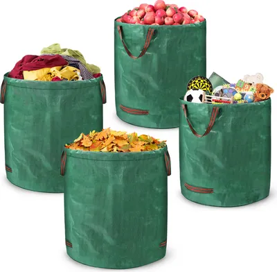 Produktbild von LARS360 4 Stück 500L Gartensack  Gartenabfallsack Stabil PP 150g/m² Gartensäcke Grünabfall mit Griffen Laubsack Wiederverwendbar Reißfest Gartensäck