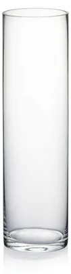 Image de Vase cylindrique en verre transparent, hauteur de 35,5 cm