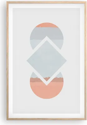 Produktbild von Gerahmtes Poster - Rahmen in heller Eiche - Stück Geometrisch Diamant - 61x91,5 cm - Wand Bild - Wanddeko - Wandbilder - Kunstposter - Wandposter - Bilderrahmen - Bilder - Kunstdruck - P2NPA61x91-4690