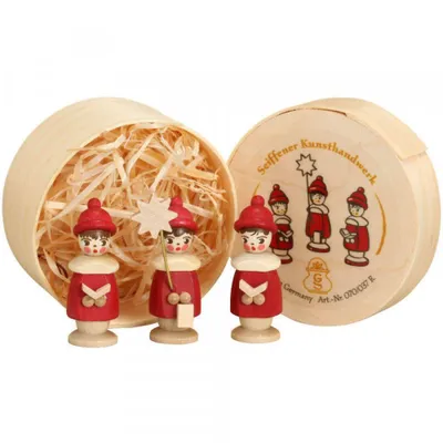 Produktbild von Miniaturfiguren Kurrende in der Spanschachtel rot Höhe 3,7cm NEU
