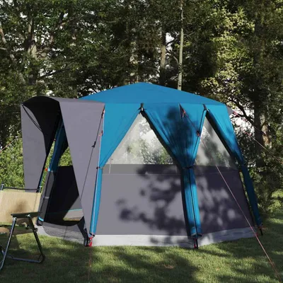 Produktbild von "Schlussverkauf" Hütten-zelt 1 PC - Campingzelte UV-beständige - mit Dach - Blau und Grau 320x320x203 cm C15400