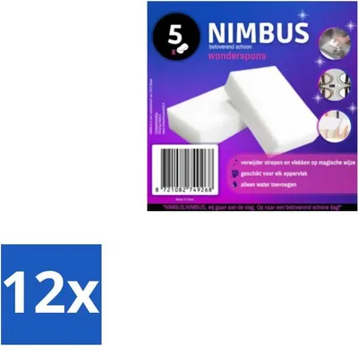 Immagine prodotto di NIMBUS – Spugna miracolosa – Spugna in melamina – Confezione risparmio - Confezione risparmio - 12 pezzi