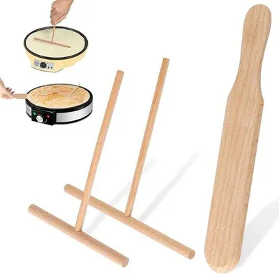 Produktbild von Famanu Crêpe Set 3-teilig - T-förmiger Teigverteiler mit Spatel, leicht zu reinigen