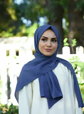 Produktbild von Krepp Schal Kopftuch Stola Petrolblau 70x180cm ,Tesettür Sal,Hijab,Halstuch Turban