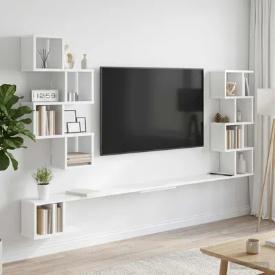 Obrázek produktu pro Maison Exclusive – Nástěnná televizní skříňka, bílá, 160 x 15 x 94 cm, materiál: dřevotříska