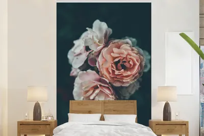 Produktbild von MuchoWow® Fototapete für Wohnzimmer oder Schlafzimmer Wandtapete Vinyl Motivtapete Rosen - Blumen - Blumenstrauß - 180x280 cm - Wallpaper