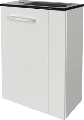 Produktbild von Fackelmann SBC SCENO Gäste WC Set 2-teilig 45 cm, Weiß, links, Glas Anthrazit