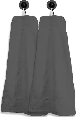 Produktbild von 2 Gästetücher Gästehandtücher anthrazit grau 30x50 cm Set Baumwolle Frottee