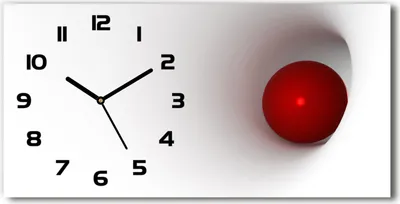 Produktbild von Wanduhr aus Glas – 60x30 cm - Glasbild - Glasuhr - Gehärtetes Glas - schwarze-zeiger - Abstraktion Kugel